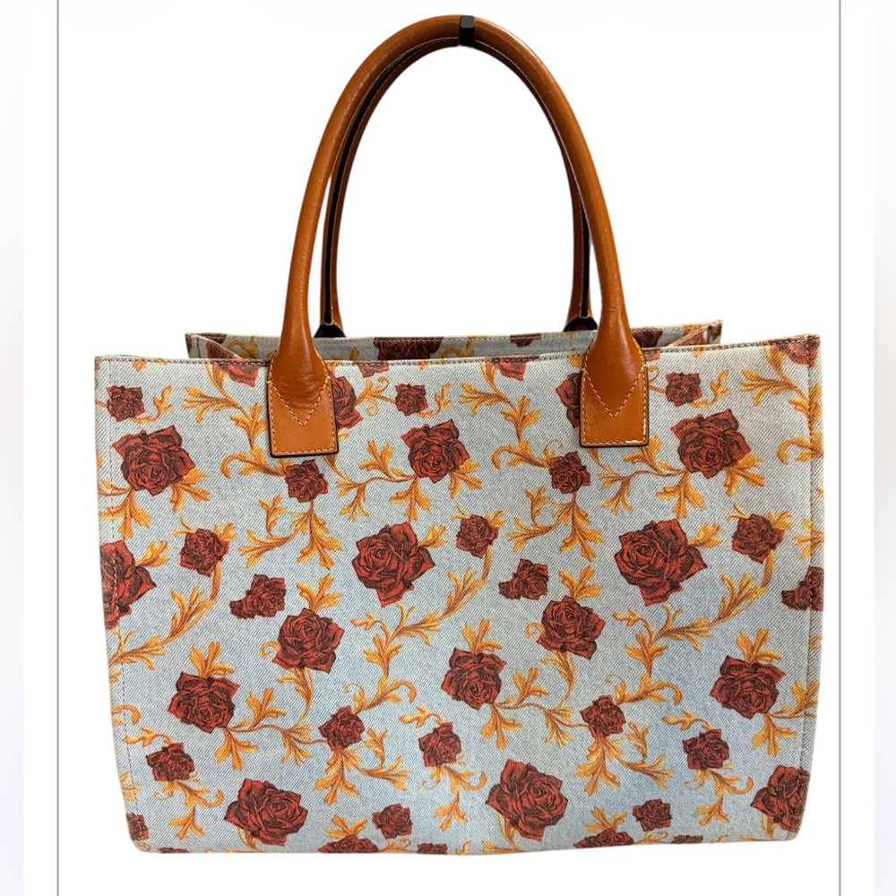 Versace Floral Canvas Tote Bag - Picture 3 of 10